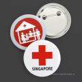 Criador de crachás de botão por atacado com logotipo impresso de 58 mm de design em branco Pinos magnéticos redondos de plástico em branco Emblema de botão de lata